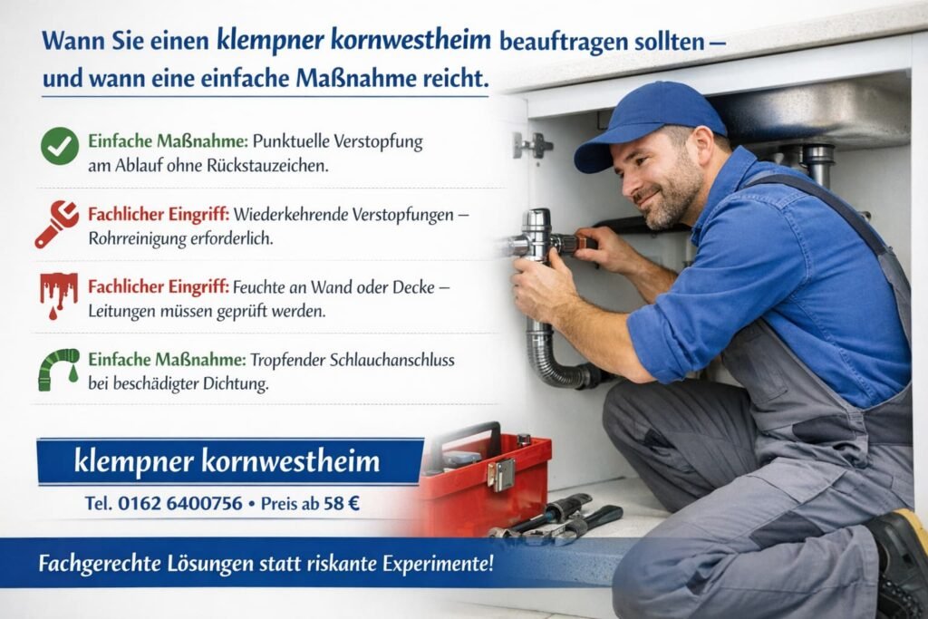 Klempner Kornwestheim repariert Rohr unter Spüle – professioneller Sanitärservice ab 58 € mit schneller Hilfe in Stuttgart