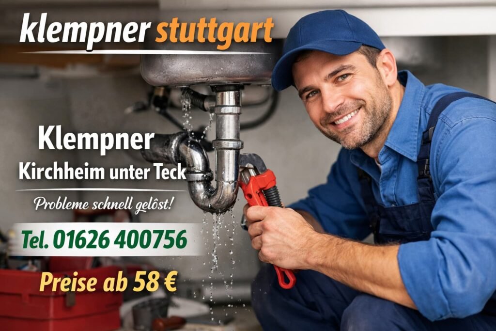 Klempner Stuttgart behebt Rohrleck in Kirchheim unter Teck schnell und zuverlässig ab 58€