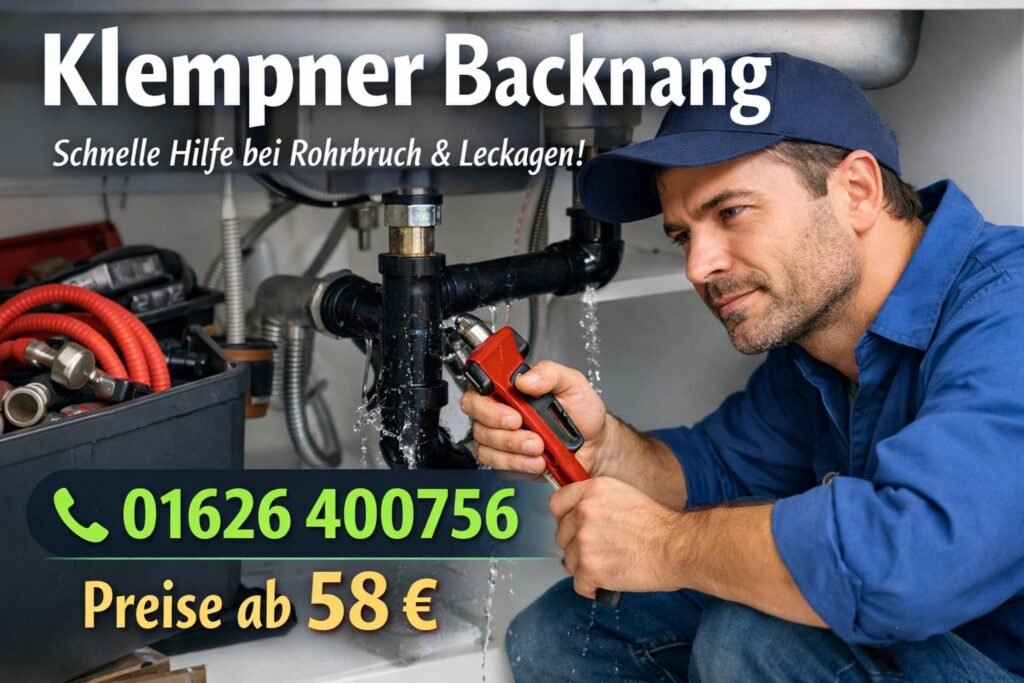 Klempner Backnang repariert Rohrbruch unter Spüle – Notdienst ab 58 € mit schneller Hilfe