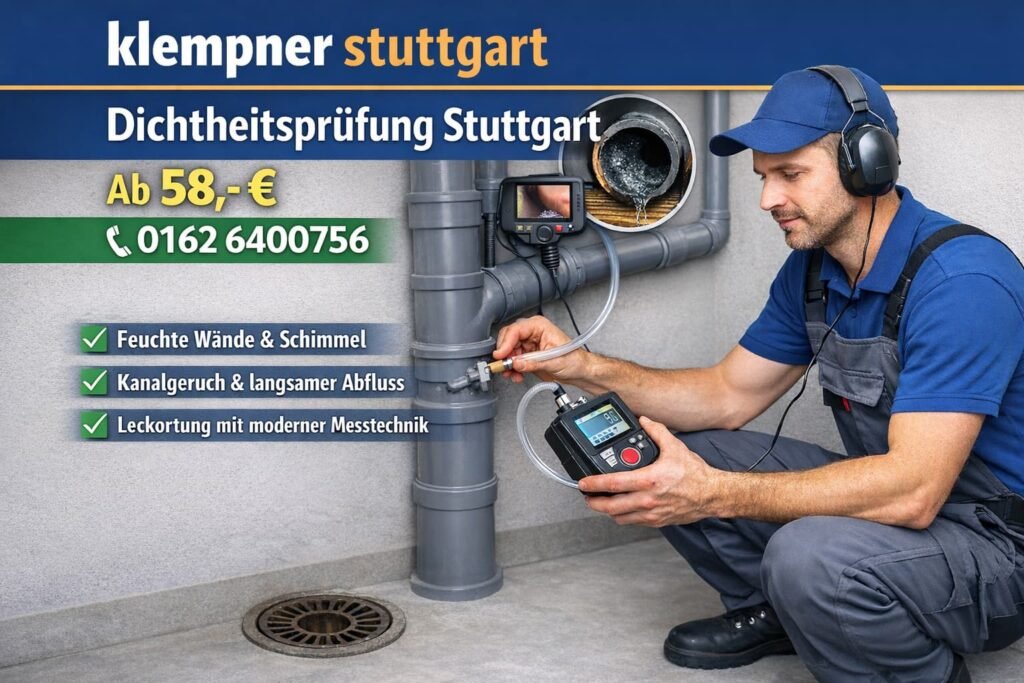 Klempner Stuttgart bei Dichtheitsprüfung von Abwasserleitungen in Stuttgart