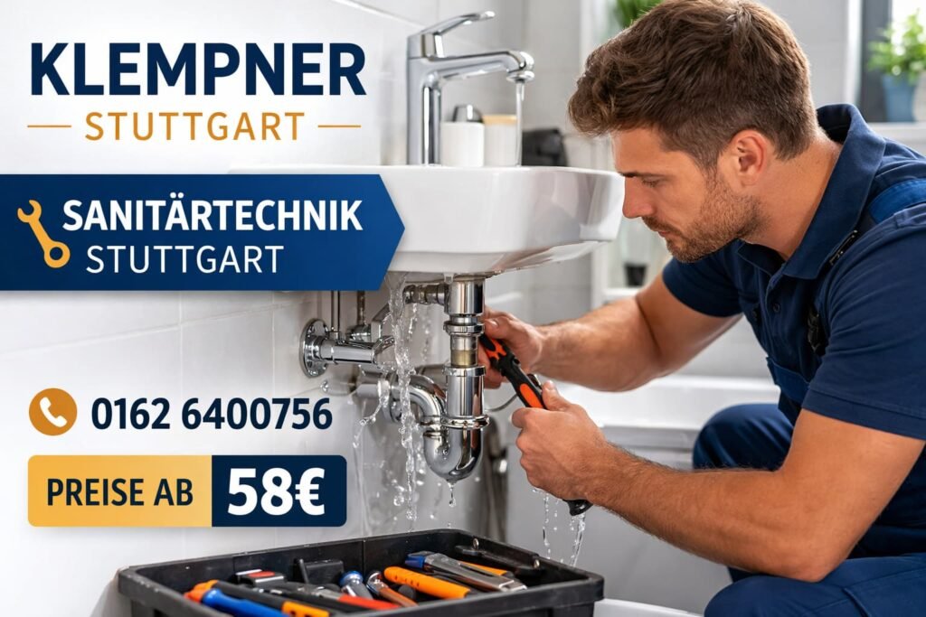 Klempner Stuttgart repariert Rohr unter Waschbecken – Sanitärtechnik Stuttgart ab 58€ Notdienst