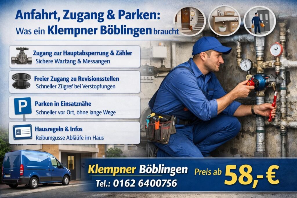 Klempner Böblingen repariert Wasserleitung – schneller Service ab 58€ in Stuttgart