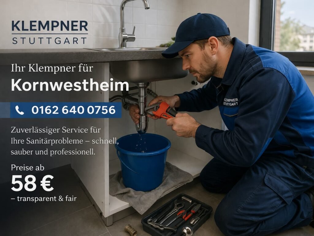 Klempner Stuttgart repariert Rohrleck in Kornwestheim – professioneller Sanitärservice ab 58€