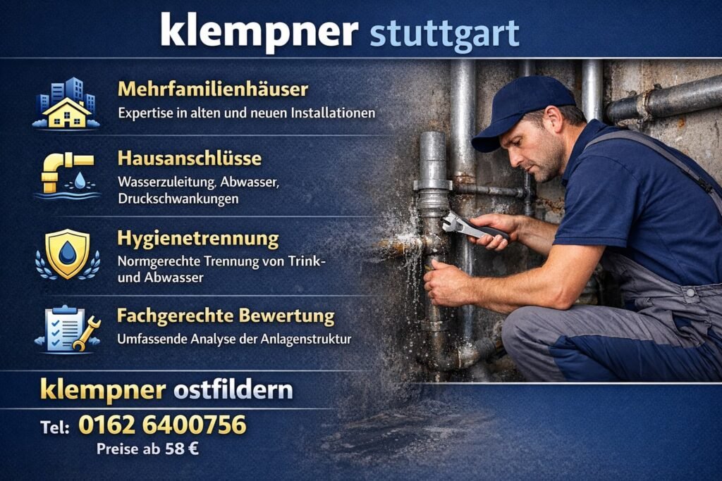Klempner in Ostfildern Rohrreparatur Stuttgart Notdienst ab 58€