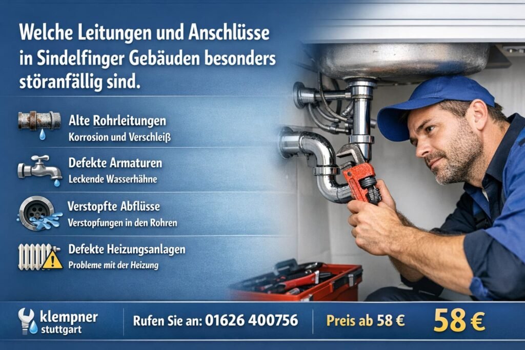 Klempner Stuttgart repariert Rohrleck in Sindelfingen – professionelle Sanitärdienste ab 58€