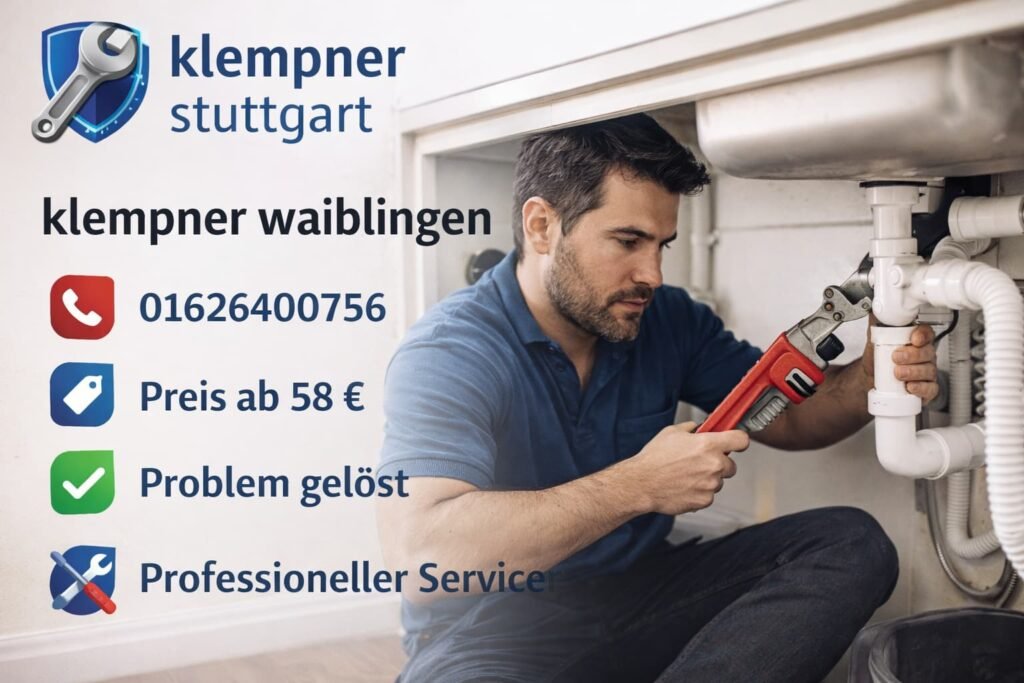 Klempner Waiblingen repariert Rohr unter Spüle – professioneller Sanitärservice Stuttgart ab 58 €