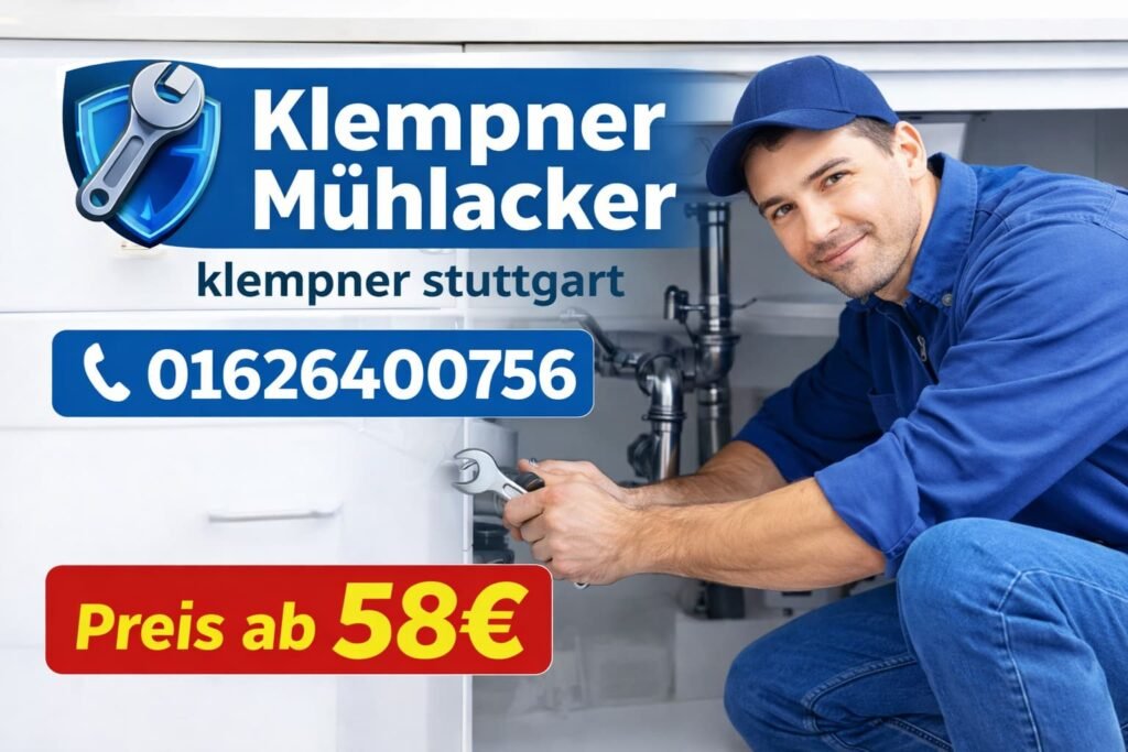 Klempner Mühlacker – Professioneller Installateur behebt Rohrproblem, Klempner Stuttgart, Notdienst ab 58€,