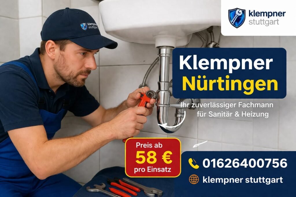 Klempner Nürtingen repariert verstopftes Rohr unter Waschbecken – Klempner Stuttgart ab 58€