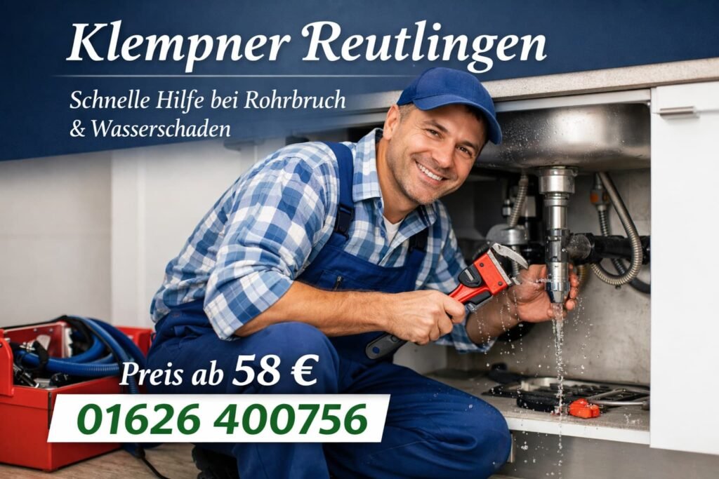Klempner Reutlingen behebt Rohrbruch unter Spüle – schneller Service ab 58 €