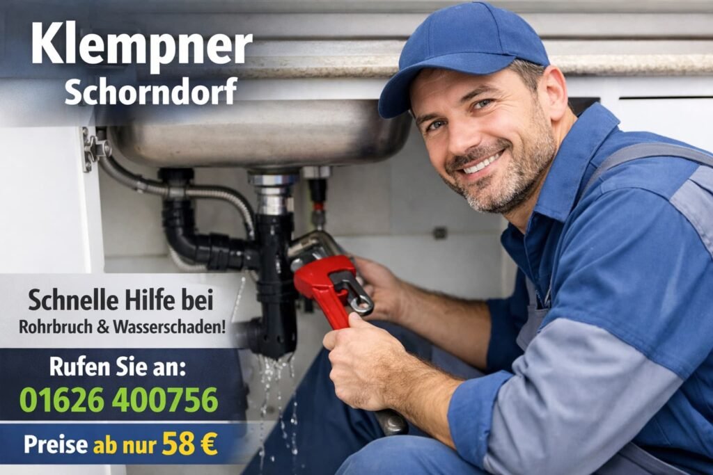 Klempner in Schorndorf repariert Rohrbruch unter Spüle – schneller Notdienst ab 58 €