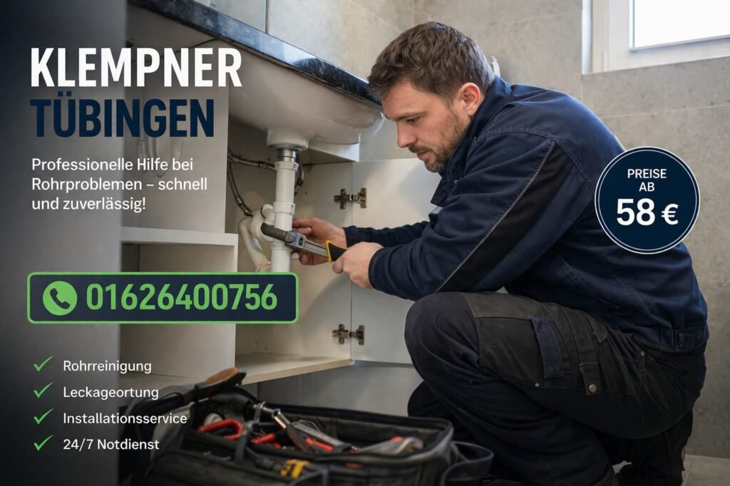 Klempner Tübingen behebt Rohrprobleme schnell – Notdienst ab 58€