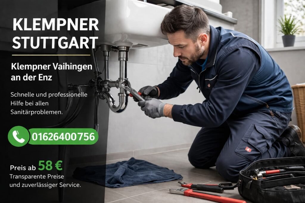 Klempner Stuttgart repariert Waschbecken in Vaihingen an der Enz – schneller Service ab 58 €