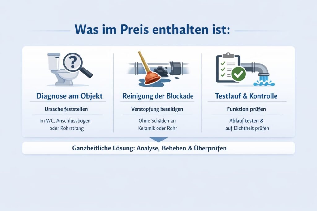 Was im Preis enthalten ist: Diagnose, Reinigung, Testlauf