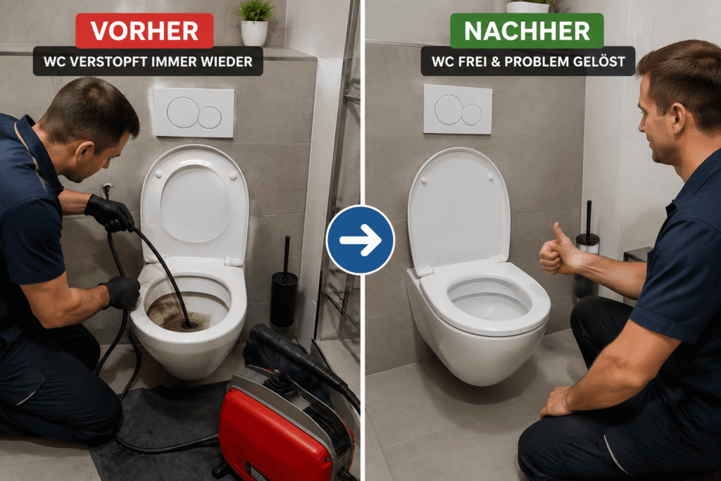 WC verstopft immer wieder in Stuttgart – professionelle Rohrreinigung ab 58 €