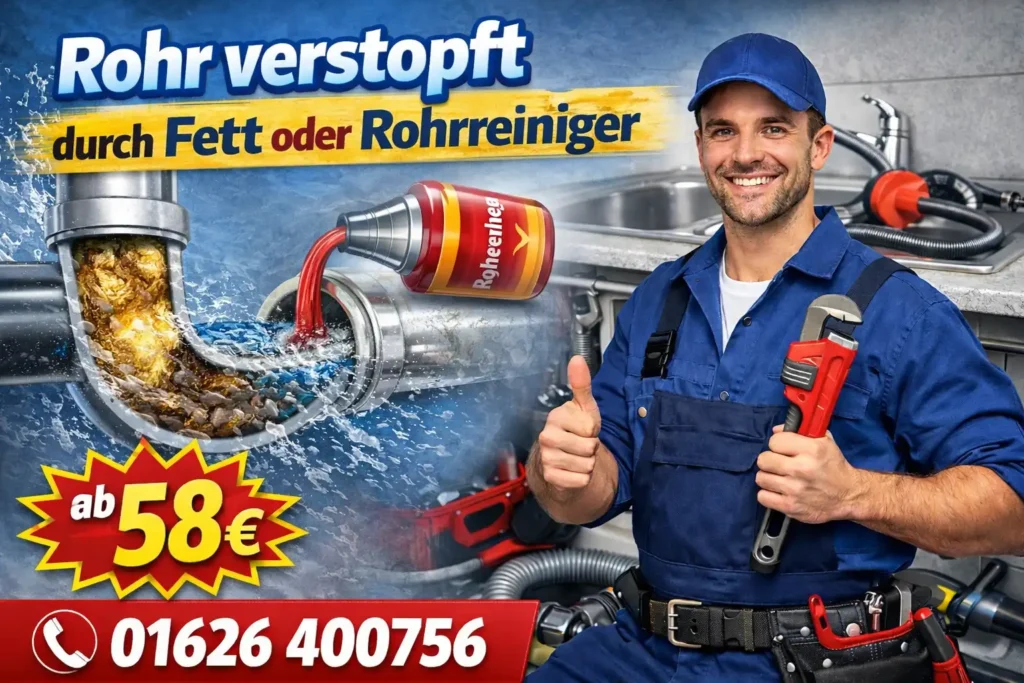 Rohr verstopft durch Fett oder Rohrreiniger