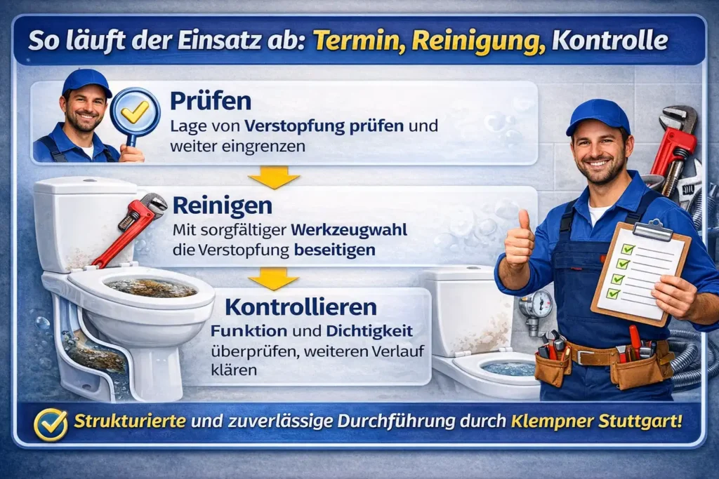 So läuft der Einsatz ab: Termin, Reinigung, Kontrolle