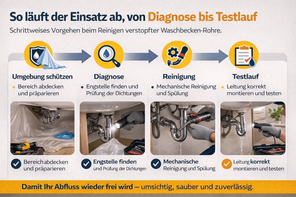So läuft der Einsatz ab, von Diagnose bis Testlauf
