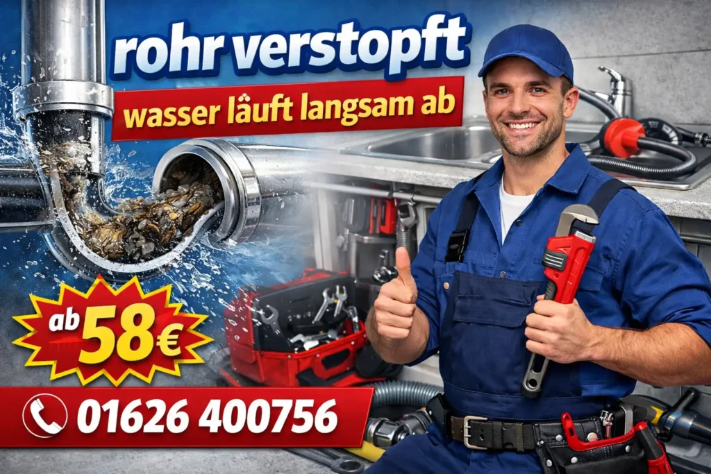 rohr verstopft wasser läuft langsam ab
