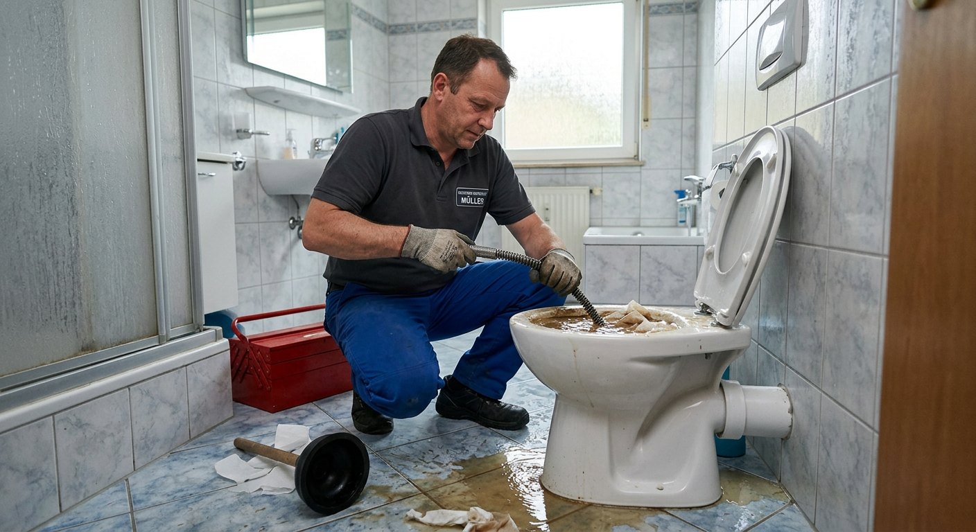 wc verstopft klempner