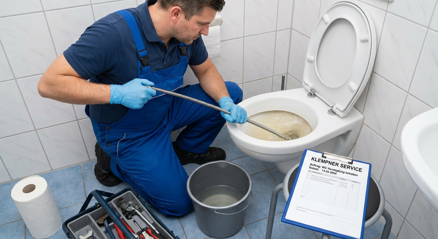 wc verstopft klempner