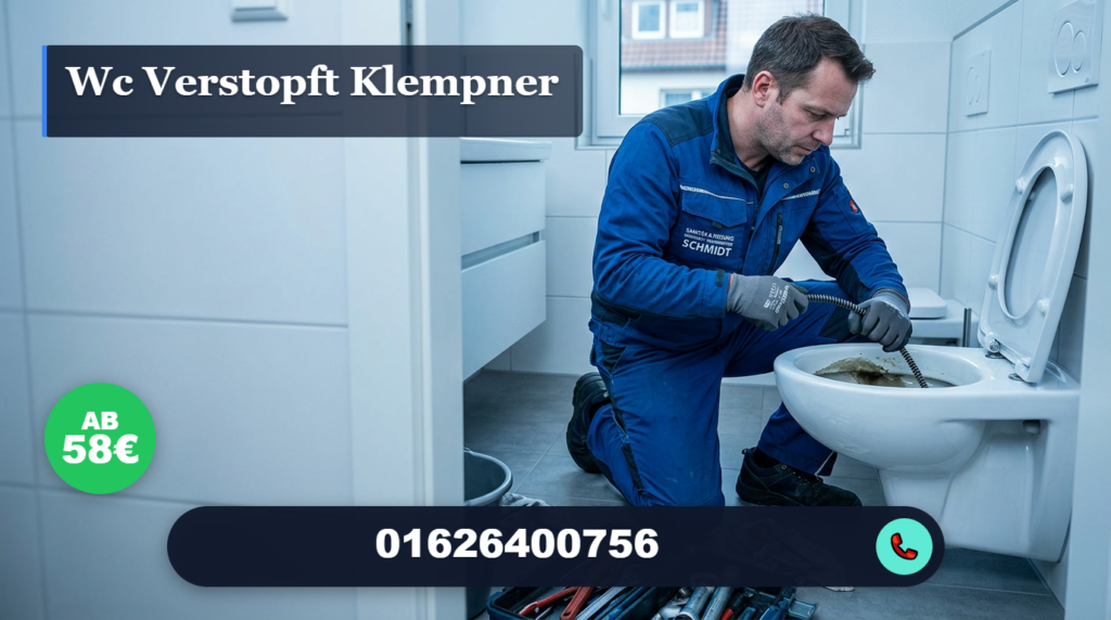 wc verstopft klempner