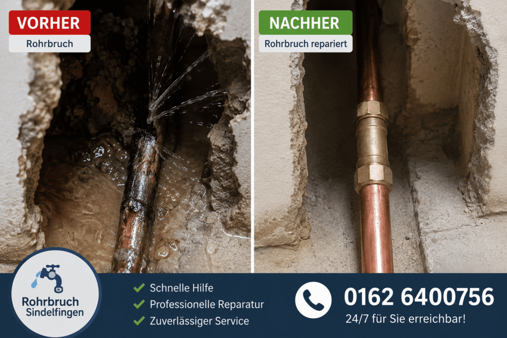 Rohrbruch Sindelfingen – Fachmann ortet eine undichte Wasserleitung und repariert den Rohrschaden professionell
