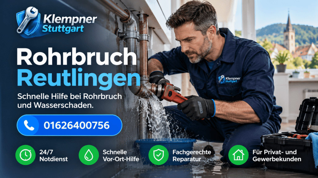 Rohrbruchreparatur in Reutlingen durch professionellen Klempner