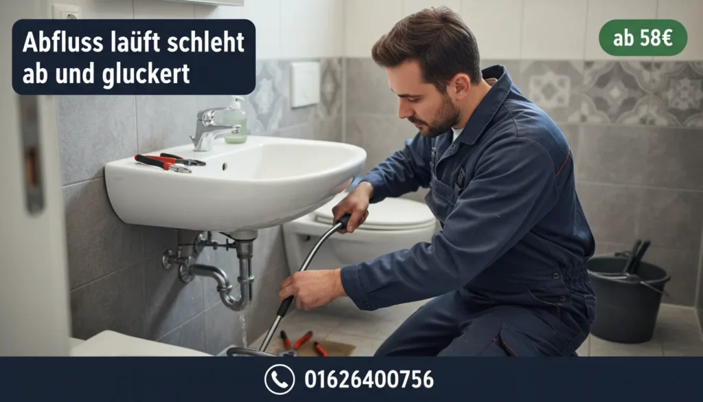 abfluss läuft schlecht ab und gluckert
