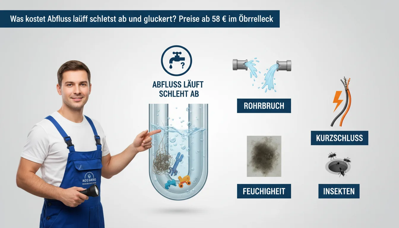 abfluss läuft schlecht ab und gluckert – Problem