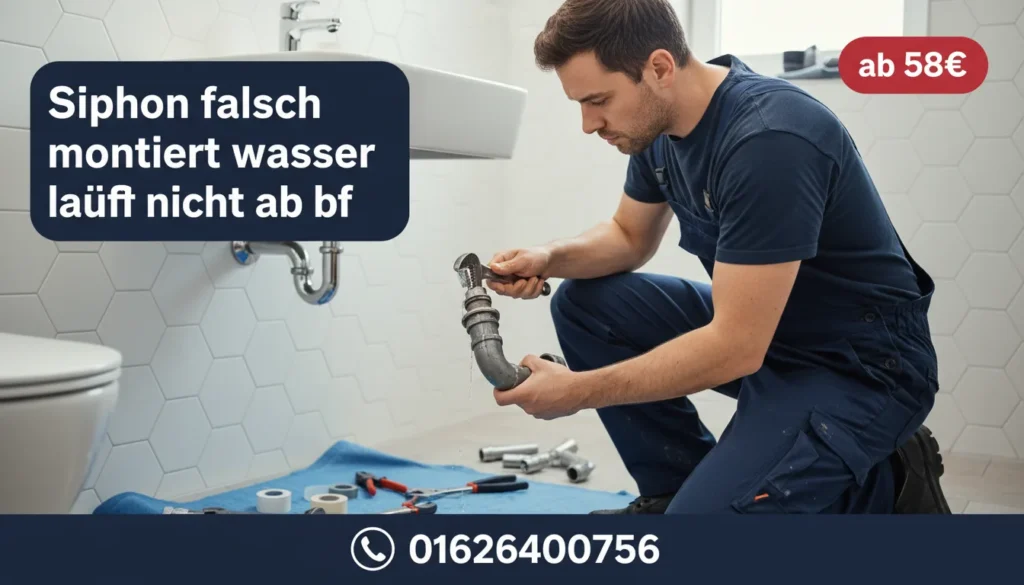 siphon falsch montiert wasser läuft nicht ab