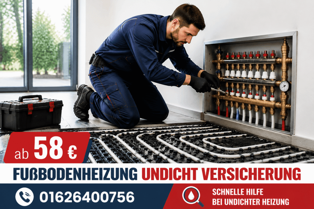 Fußbodenheizung undicht Versicherung – fachgerechte Reparatur mit Dokumentation für die Schadensregulierung