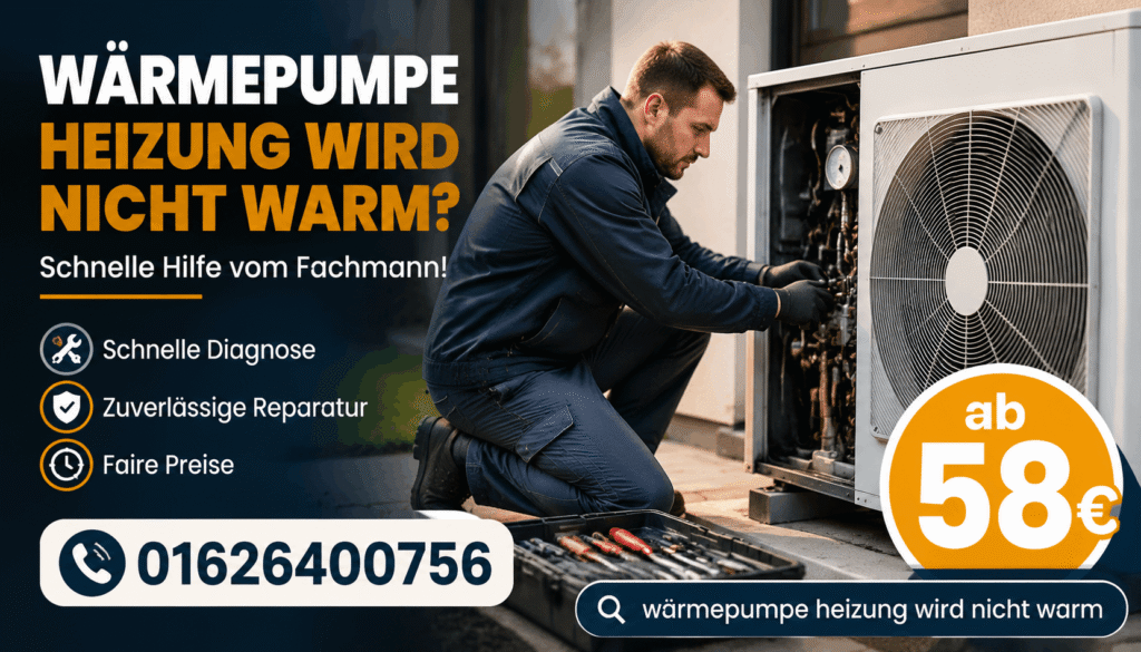 Wärmepumpe Heizung wird nicht warm – Fachtechniker prüft Anlagendruck, Heizkurve und Vorlauftemperatur