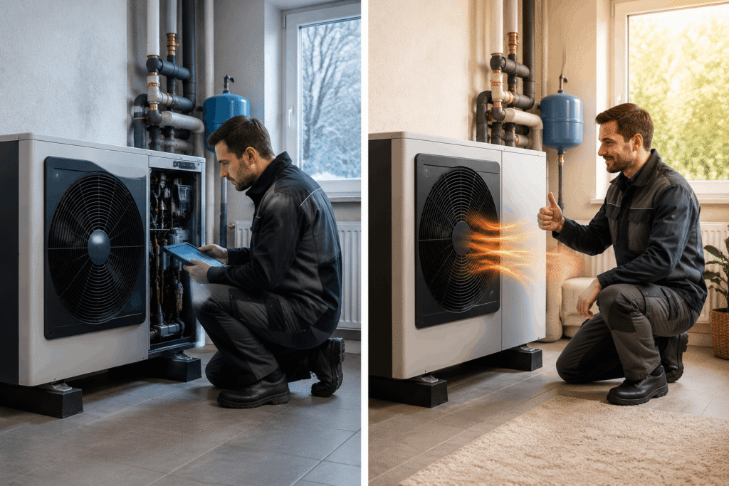 Wärmepumpe Heizung wird nicht warm – Reparatur bei kalten Heizkörpern und fehlender Wärmeleistung