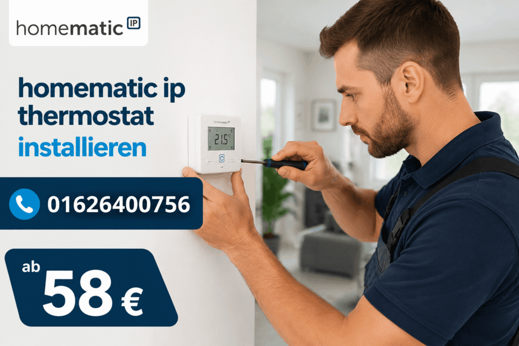 Homematic IP Thermostat installieren – Fachtechniker prüft Ventilgewinde, Adapter und Ventilstift am Heizkörper