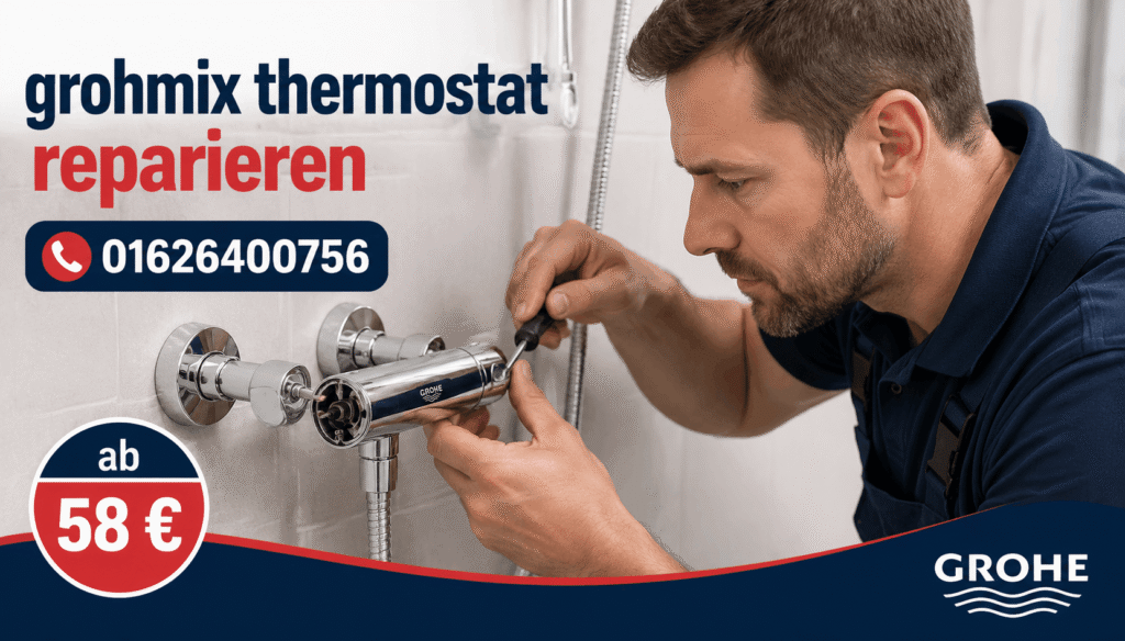 Grohmix Thermostat reparieren – Fachtechniker prüft Thermostatkartusche, Dichtungen und Temperaturregler